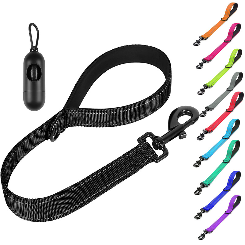 Factory Direct Supply New Model Dog Nylon Short Leash Anti-Lost Outdoor Dog Walking Leash Black in Stock