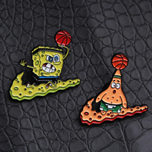 海绵宝宝派大星可爱日系卡通别针情侣ins潮个性对勾胸针合金徽章