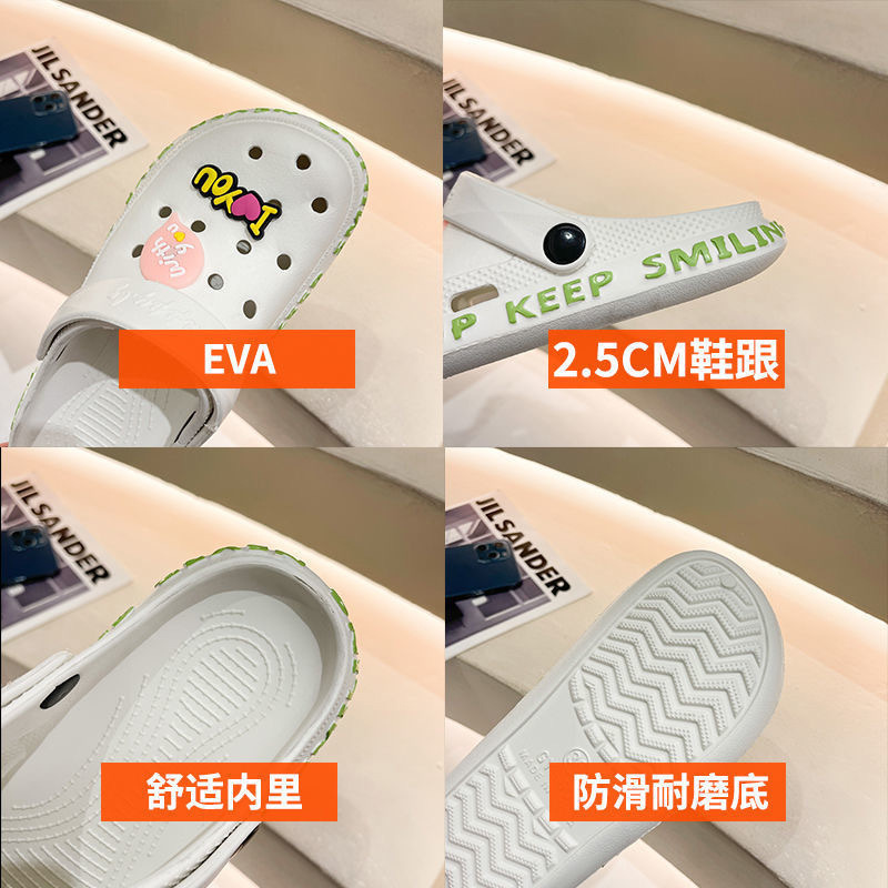 Zapatos lindos del agujero al por mayor verano casual cerrado toe sandalias de dibujos animados pareja transpirable playa zapatos mujer sandalia