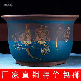 宜兴紫砂兰花盆陶盆花瓶绿萝多肉种菜特大号盆景盆陶瓷