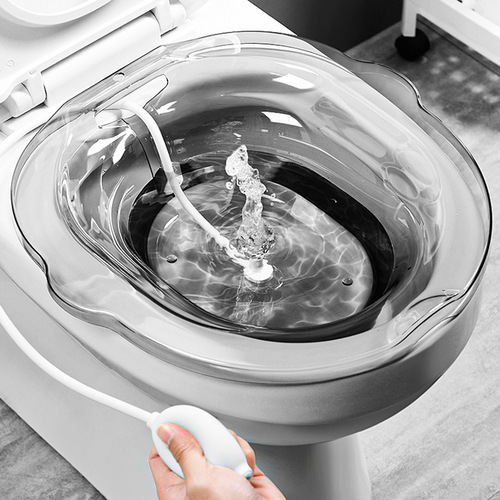 Men's sitz bath basin: Prostate-friendly toilet seat with no-squat design, featuring a steam-infused soaking device—perfect for seniors to gently cleanse and care for the area.