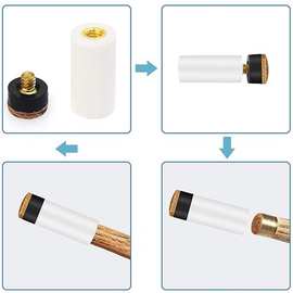 1套 图片色 塑料 台球杆大头杆九球杆 先角+螺丝皮头 台球杆皮头