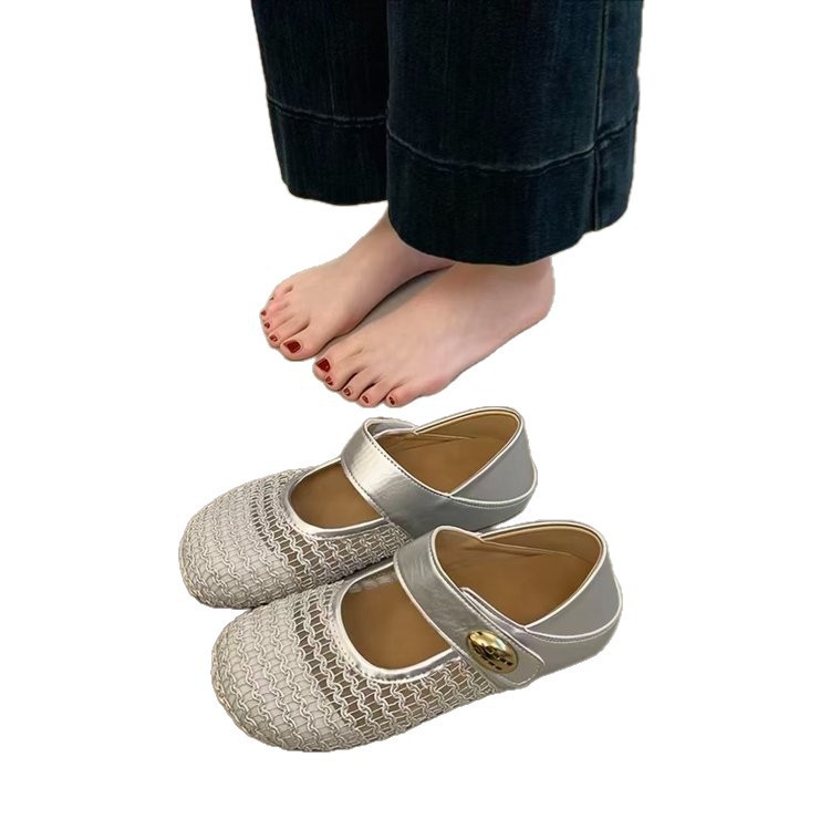 Dos zapatos de bolsillo Bocken sandalias de mujer 2026 nuevo verano con falda francesa hueco zapatos Mary Jane