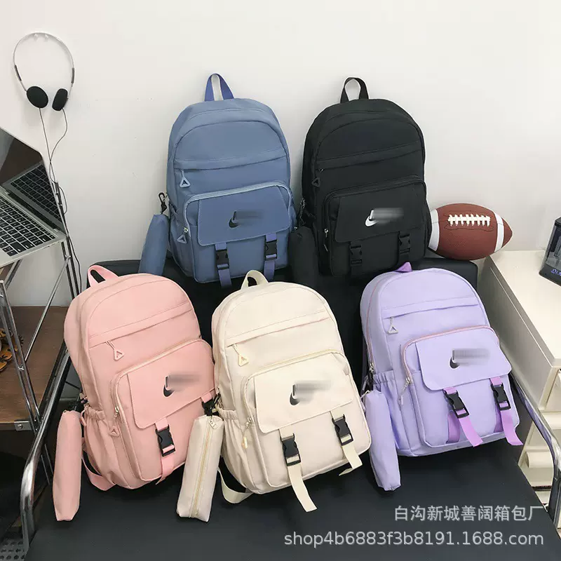 24新款潮牌大容量两件套初高中生书包韩版时尚双肩包校园简约背包