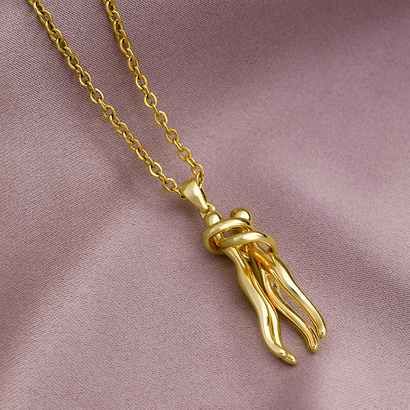 0.03µm Gold Plating Thickness Wholesale Fashion Geometric 304 Stainless Steel Copper 18K Gold Plated No Inlaid Necklace