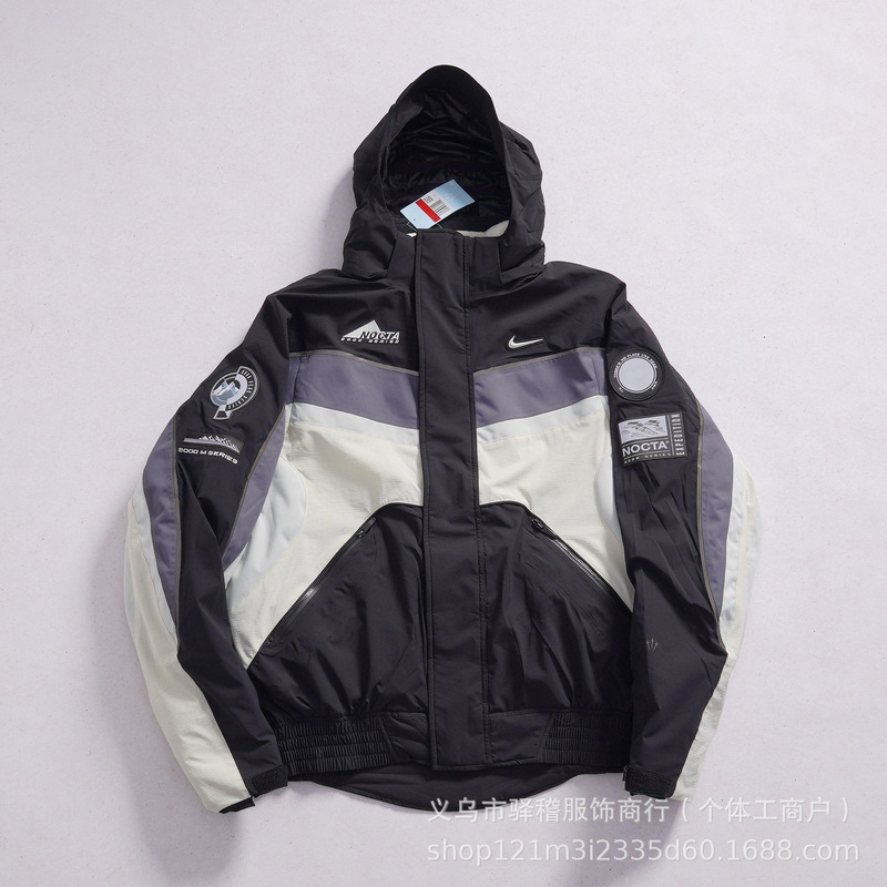 Men's Jacket Autumn and Winter Nk Silicone Small Label Nocta Embroidered Letters American Version Hooded Jacket Lamb Wool Jacket