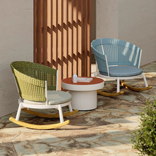 藤编摇摇椅阳台小沙发户外桌椅露天组合三件套懒人庭院子花园家具