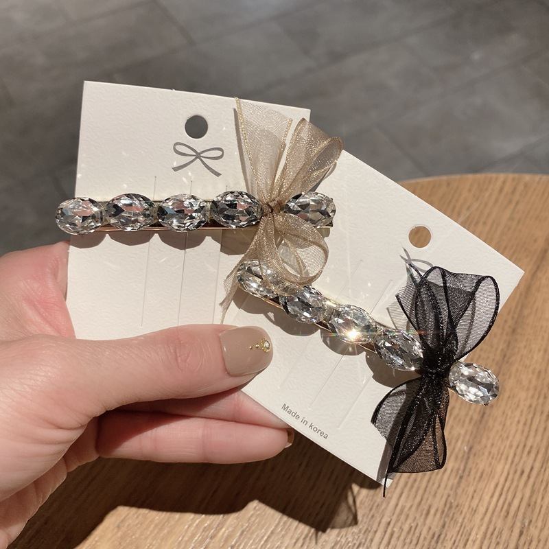 Barrette cheveux nœud en strass accessoire coiffure élégant_voghion.com