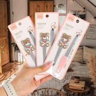 Double-sided nail file cartoon nail scissors strawberry bear home nail salon two dollar store jewelry shop supply wholesale