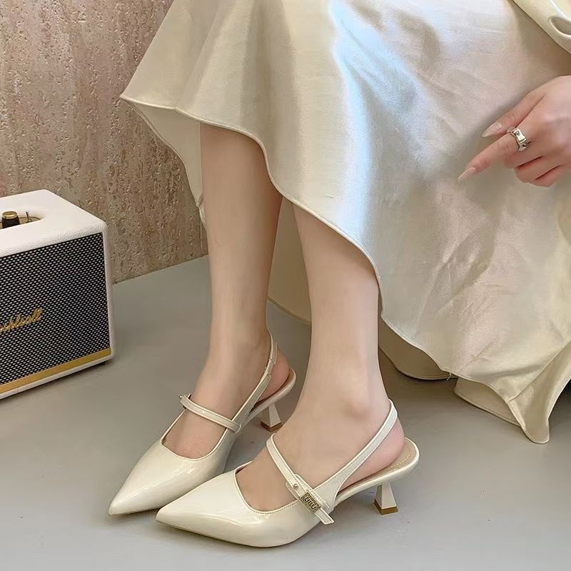 Nuevas sandalias de estilo chino, sandalias francesas, primavera y verano 2026, nuevos tacones delgados con falda, zapatos de hadas, zapatos vacíos traseros image 6