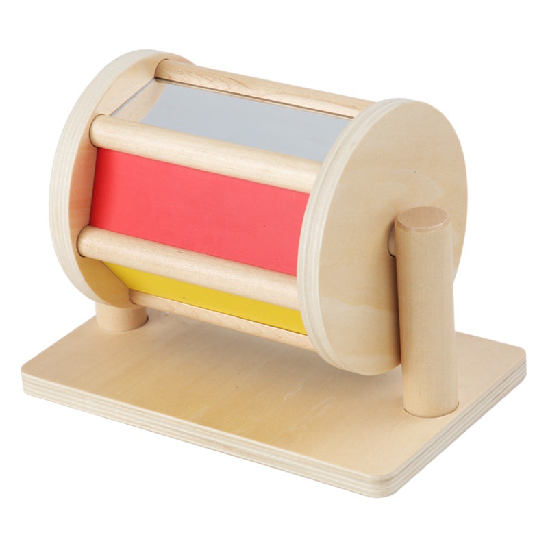Juguetes de madera divertidos para niños Montessori educación temprana tambor de madera textil material didáctico juguetes Montessori