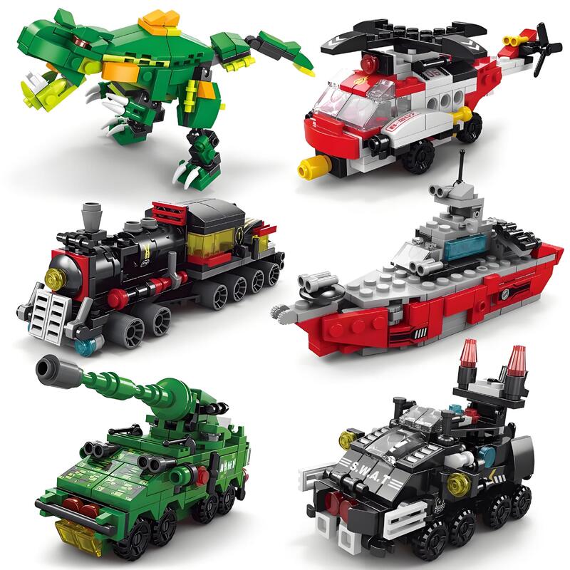 Compatible with Lego Military Space Rocket Mecha Dinosaur Tank Aircraft Small Box Kids Toy Building Blocks Wholesale