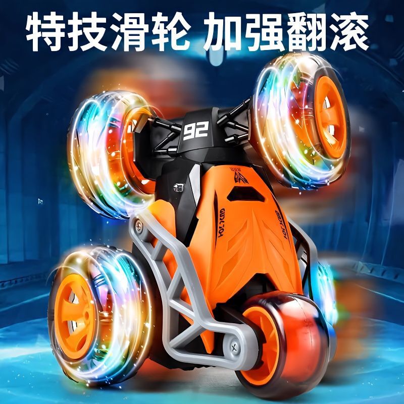 Coche volquete de acrobacias de control remoto Coche ligero para niños de juguete todoterreno de 5 ruedas recargable Coche de carreras giratorio de 360 grados