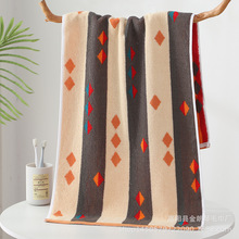 95*40cm纯棉加长大款深色男士洗澡拉背毛巾吸水大动动巾健身加宽