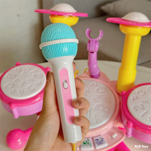 Children's drum set electric light jazz drum set baby early education educational music drum playing instrument toy