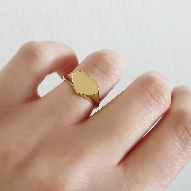 Retro Heart Shape Copper Rings 1 Piece