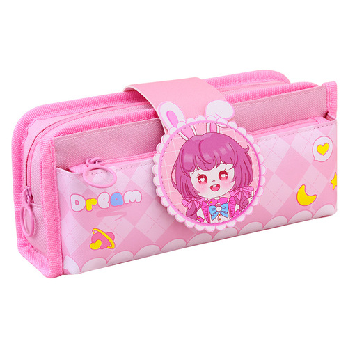 Multifunctional new pencil bag with large capacity and high appearance cartoon stationery bag cute primary school student stationery bag storage bag