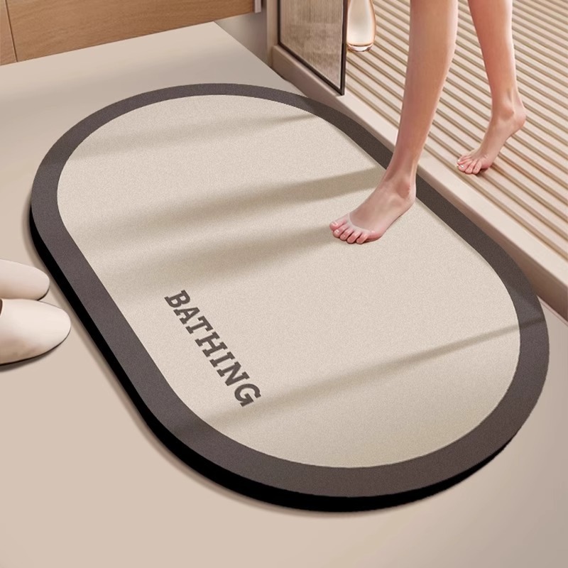 Simple Diatom Mud Floor Mat Absorbent Dirt-resistant Quick-drying Cuttable Foot Mat Household Toilet Door Bathroom Floor Mat