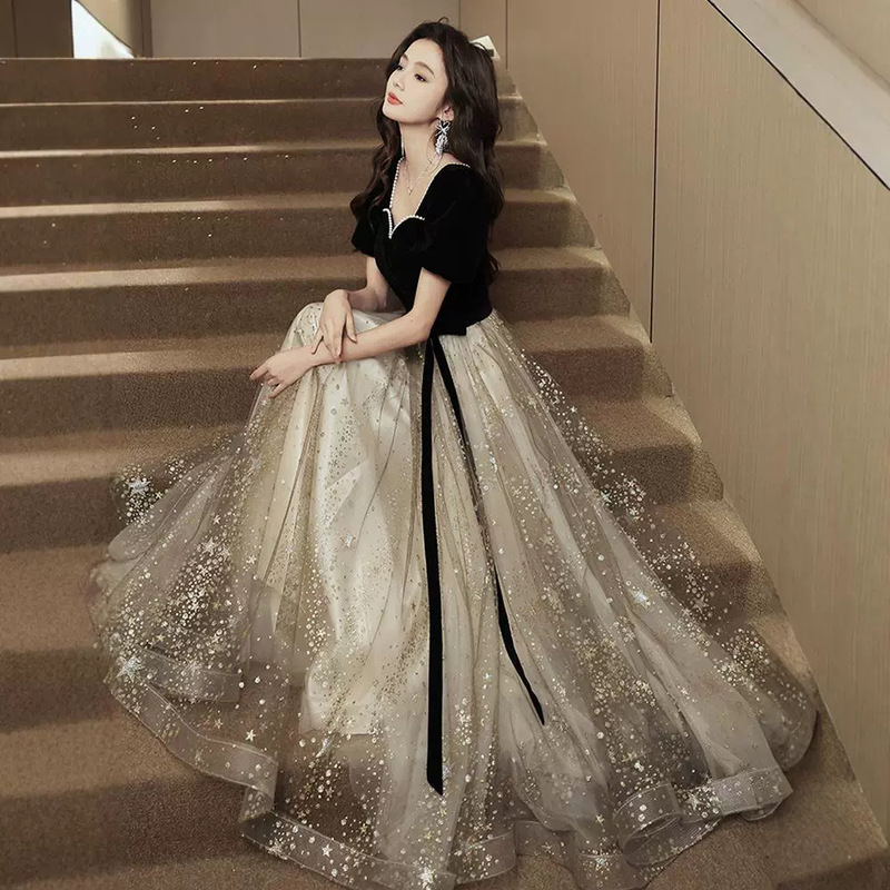 Art Exam Host Performance Evening Dress 18Th Birthday Party Black 2026 New Adult Female Bridesmaid Dress Art Exam Host Performance Evening Dress 18Th Birthday Party Black 2026 New Adult Female Bridesmaid Dress