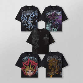 YOUNGLA联名Yu-Gi-Oh游戏王男士短袖数码直喷健身短袖男运动T恤