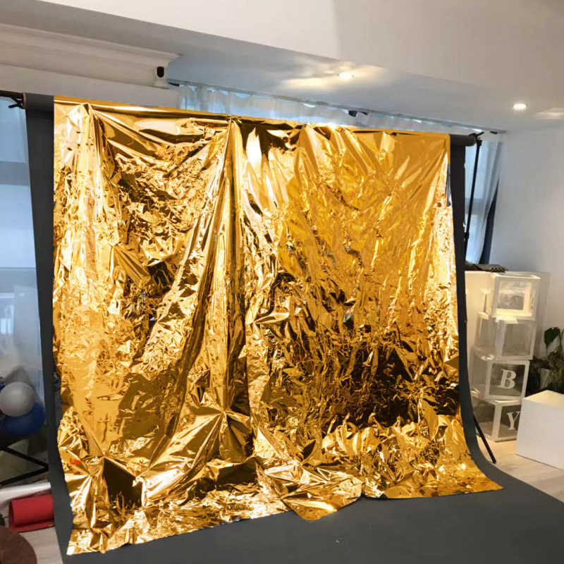 Type a golden tin film paper (8m × 1.5m ) curly hair