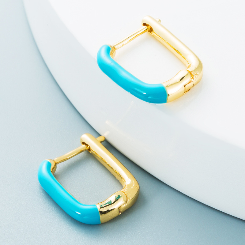 Nihaojewelry Bijoux En Gros Simples Boucles D&#39;oreilles Gouttes En Cuivre Coloré Géométrique display picture 5