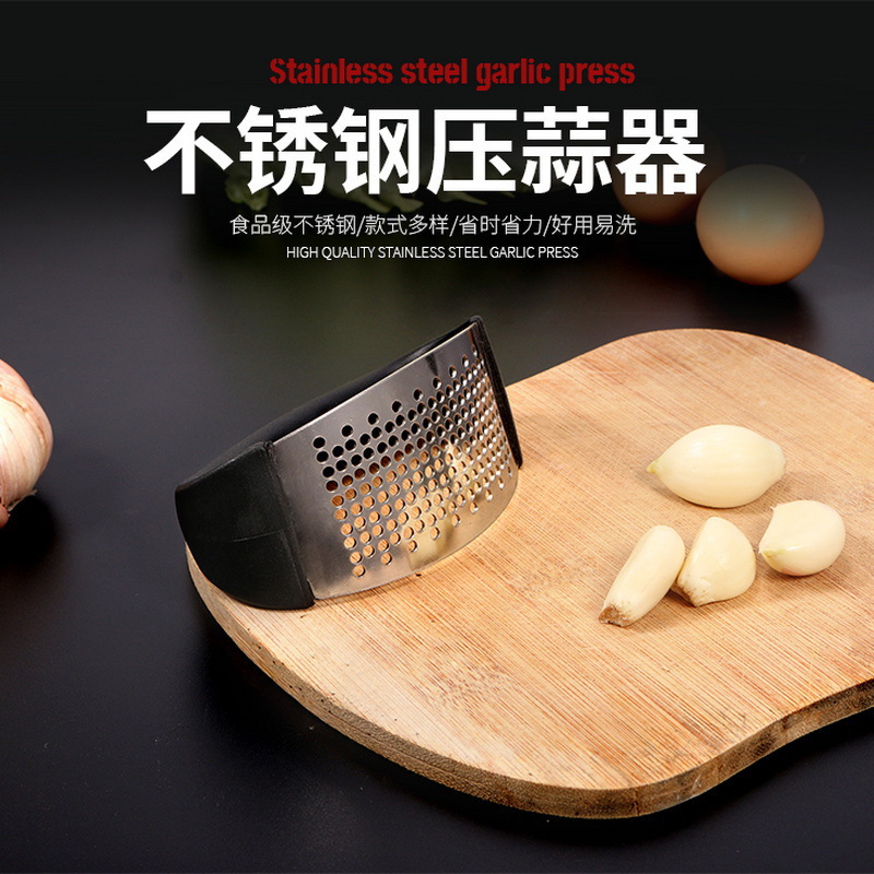 Garlic Press Manual Stainless Steel Ring Garlic Crusher Kitchen Gadget Garlic Masher Garlic Paste Maker
