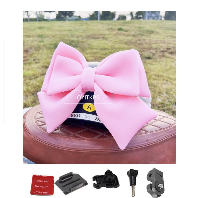 Oversized Helmet Decoration Bowknot Motorcycle Electric Car Full Helmet Women's Riding Decoration Quick Disassemble Style Car Backup