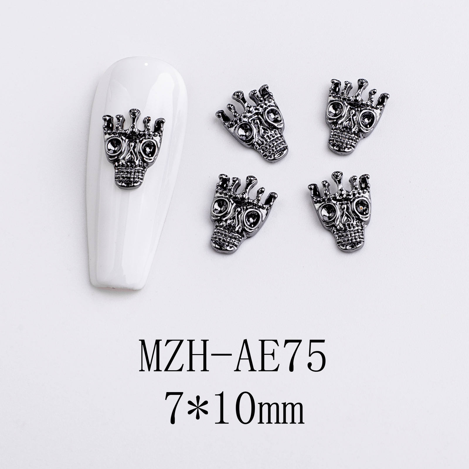 5g Weight Nail Decoration Accessories Nail Supplies 10 PCS/Package Quantity Alloy Material Halloween Festival Cross, Spider, Skull Pattern Retro, Classic Style Style Halloween Retro Classic Style Cross Spider Skull Alloy Nail Decoration Accessories 10 PCS/Package 8