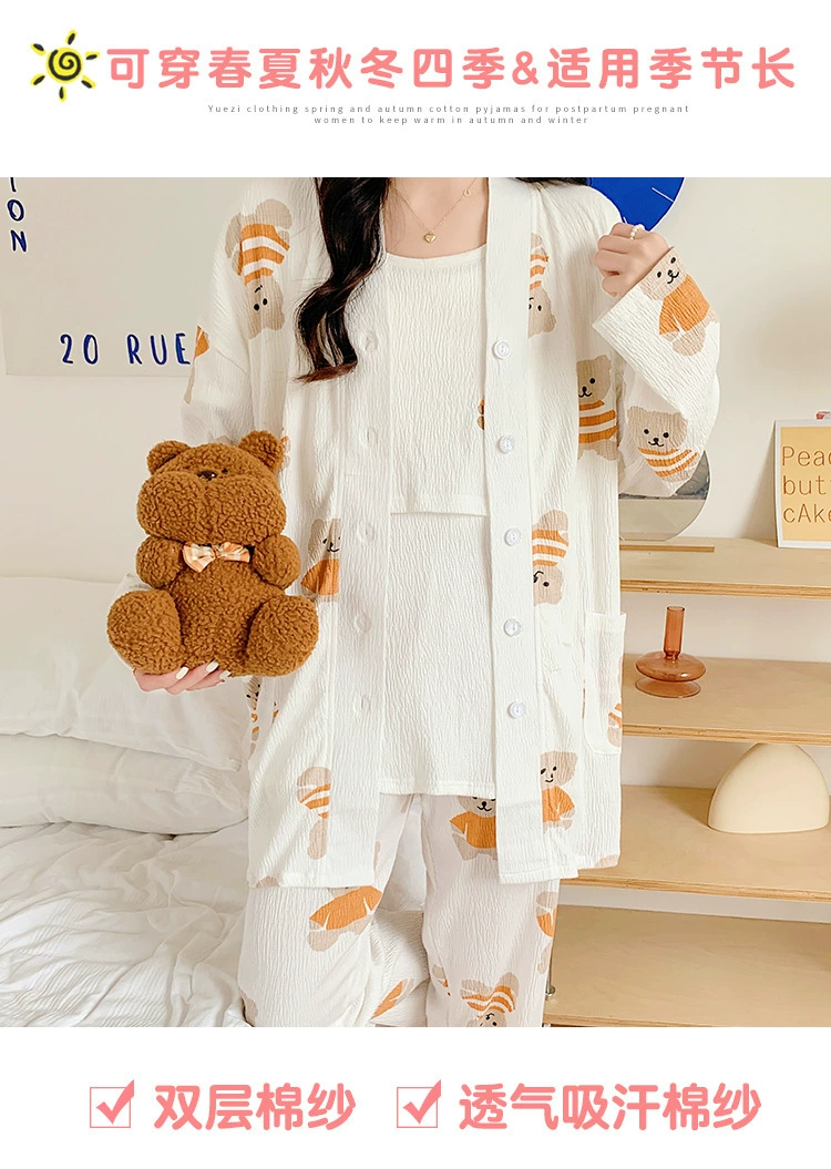 Pijamas de manga larga para embarazadas