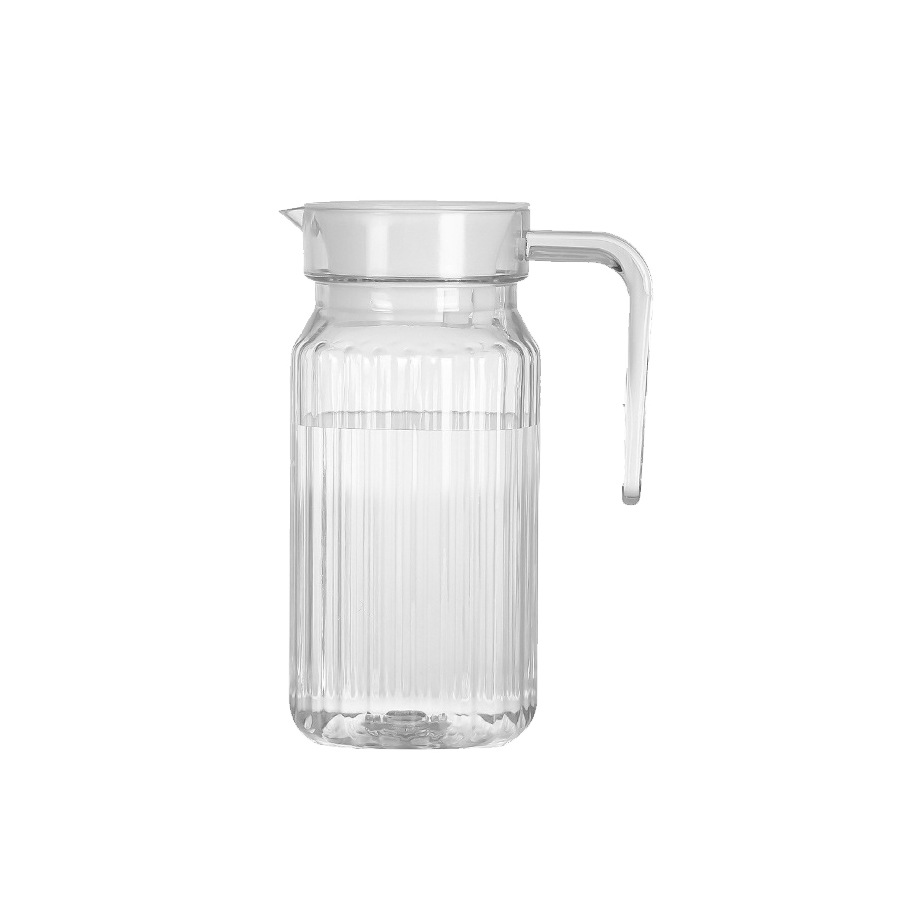 Juego de jarra de agua fría acrílica PC con líneas verticales transparentes engrosadas y resistentes a la caída. jarra de bebida de jugo doméstico 600ml - 2000 image 7