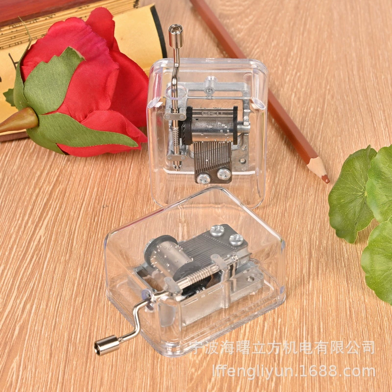 Прямая поставка с фабрики Взлетная ручная музыкальная шкатулка Прозрачная акриловая Серебряная музыкальная шкатулка Творческое ремесло Подарок на день рождения