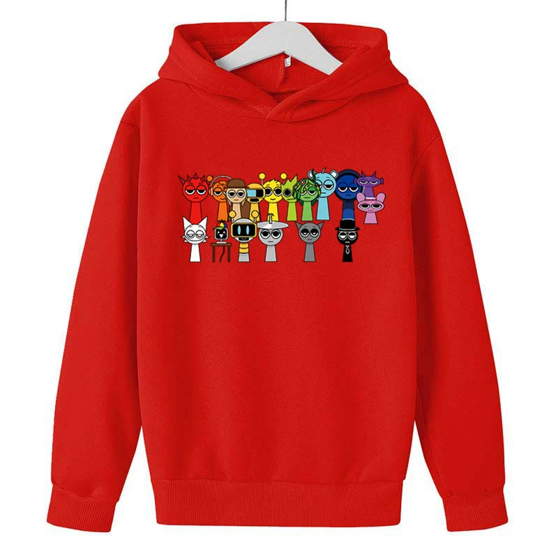 Детская толстовка новый стиль Sprunki rhythm box game peripheral clothes круглый ворот, хлопок и бархат top детская одежда