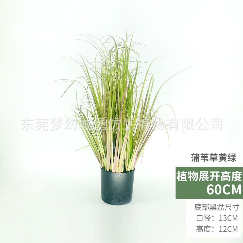 Cattail hierba verde amarillo (60cm)