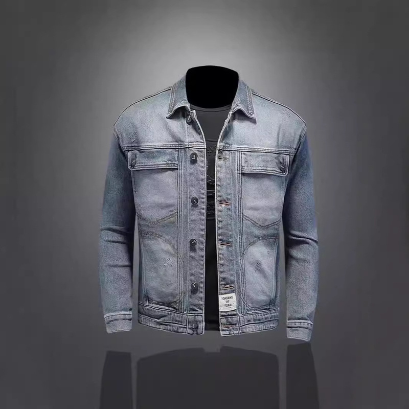 Spring and Autumn Denim Jacket Men's 2025 New Spring Loose plus size Middle-aged Men's Casual Work Jacket Top