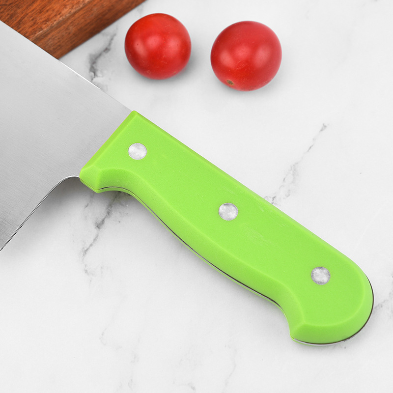 Yangjiang fábrica verde conjunto de cuchillos de ocho piezas traje de celebridad de Internet color en caja de acero inoxidable hogar cuchillo de cocina traje al por mayor