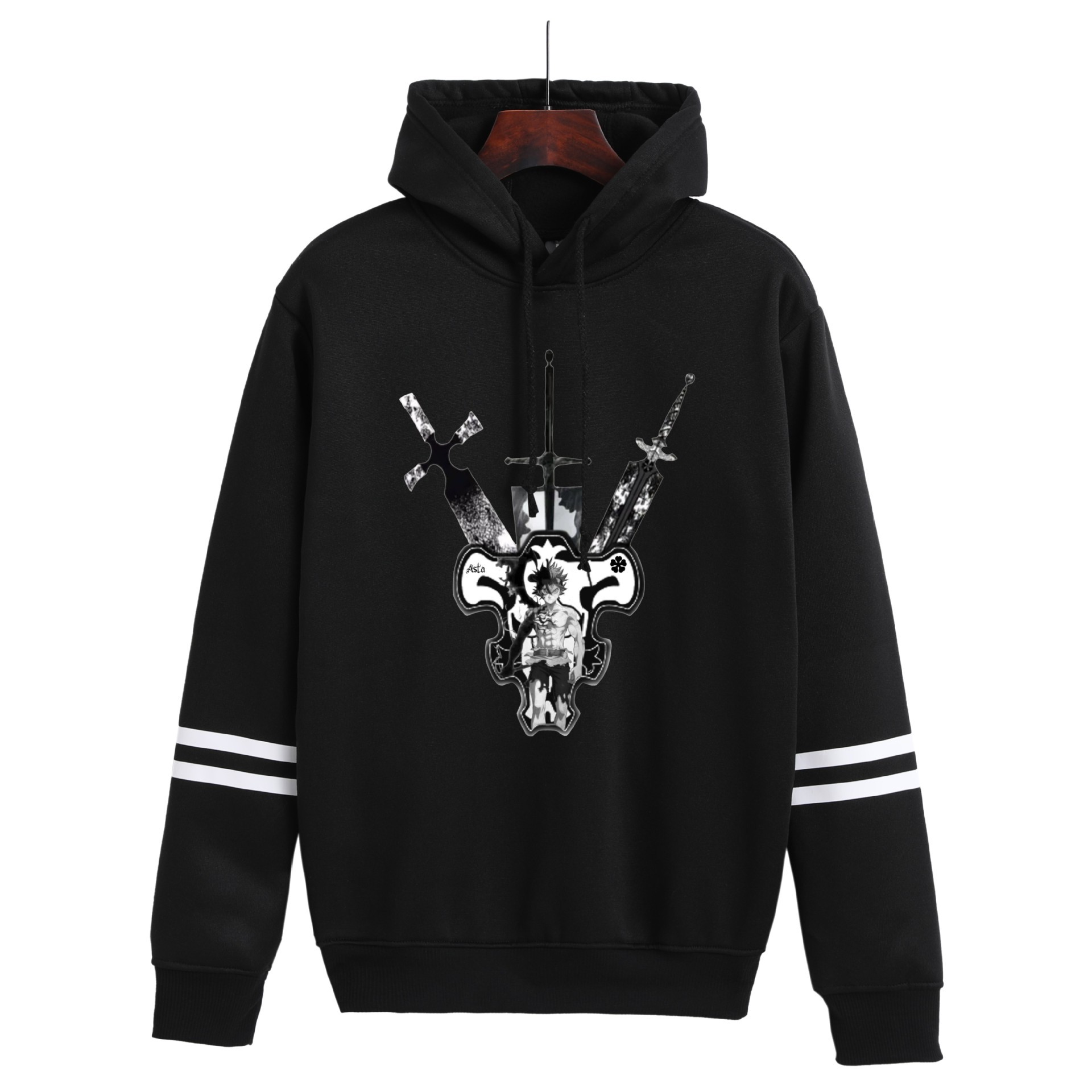 Suéter de nuevo estilo de comercio exterior, entorno de animación, suéter con capucha con estampado digital Black Clover