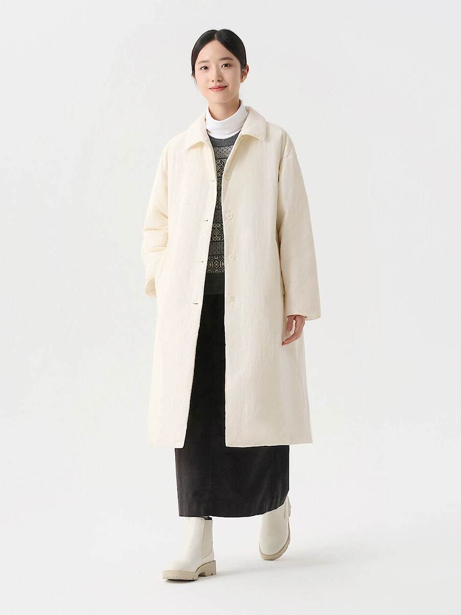 Down jacket, quilted waterproof Japanese trench coat, adds volume, plus size