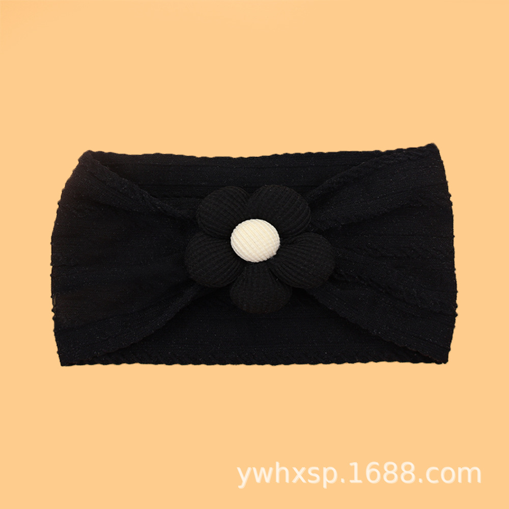 Diadema elástica para bebés, flor de cinco pétalos, accesorio suave para recién nacidas