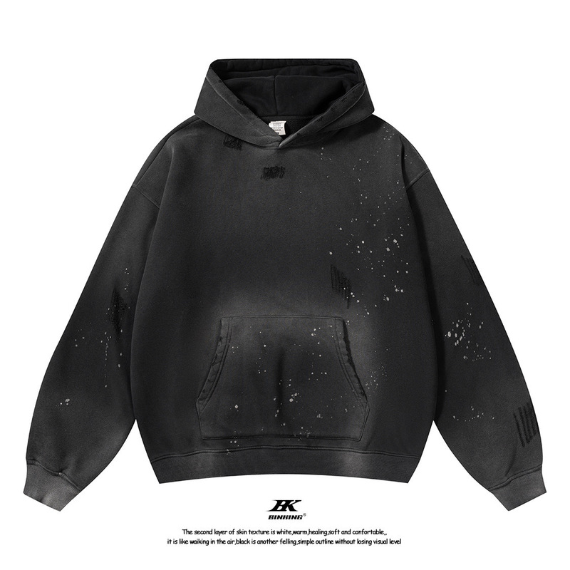 ハイストリート KANYE カニエ スプラッシュ インク ウォッシュ デストラクティブ パーカー INS グラデーション デザイン クール スウェットシャツ 男女兼用|undefined