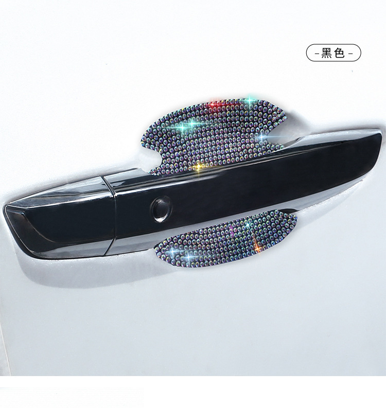 Car Door Handle Protective Film with Diamonds, Anti-Scratch Handle Sticker, Car Door Bowl Anti-Scratch Car Handle Protective Film