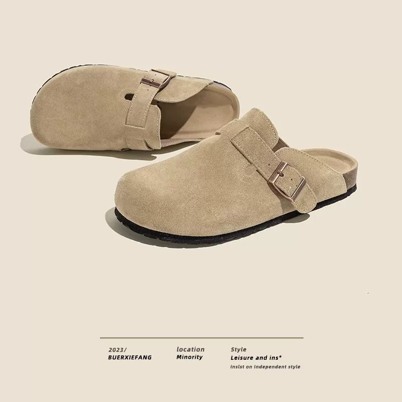 Spring Platform Slip-On Clogs, English Style, Suede Upper, Platform Sole, Sizes 36–40