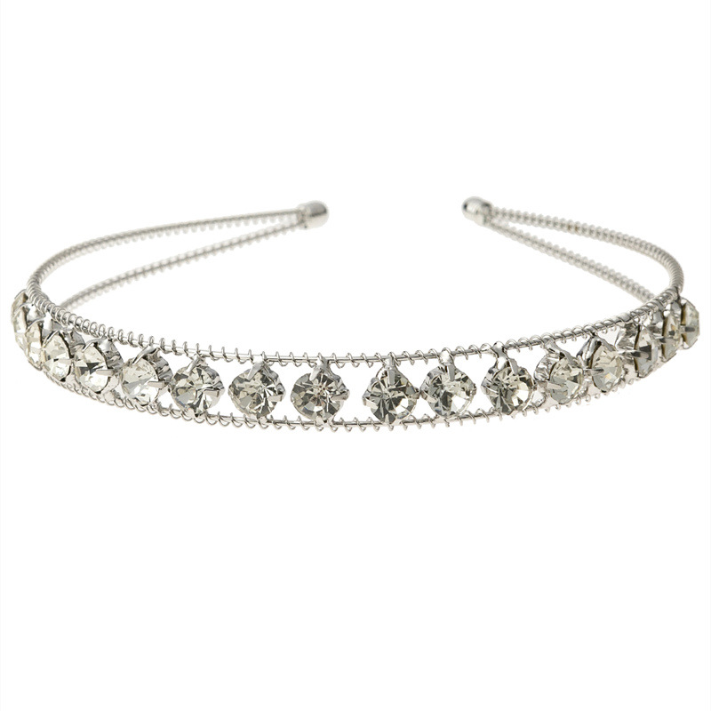 Amazon nuevo rhinestone perla diadema nupcial joyería de doble capa fina diadema de los niños corona tocado lote de fábrica