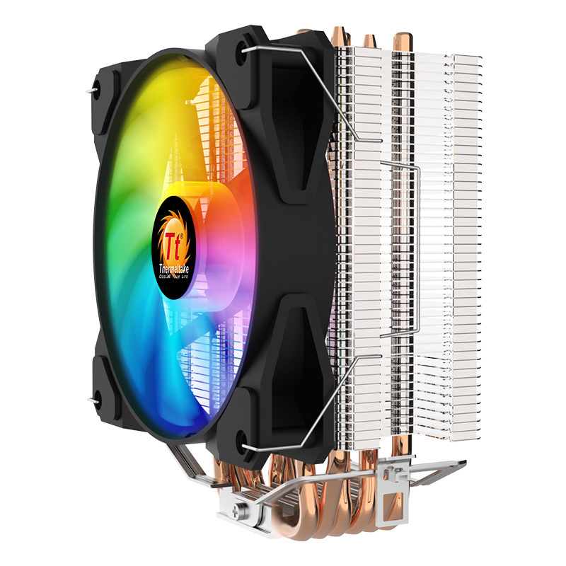 Cross-border Tt desktop computer host 6 copper tube CPU radiator 1700 colorful RGB temperature control mute fan