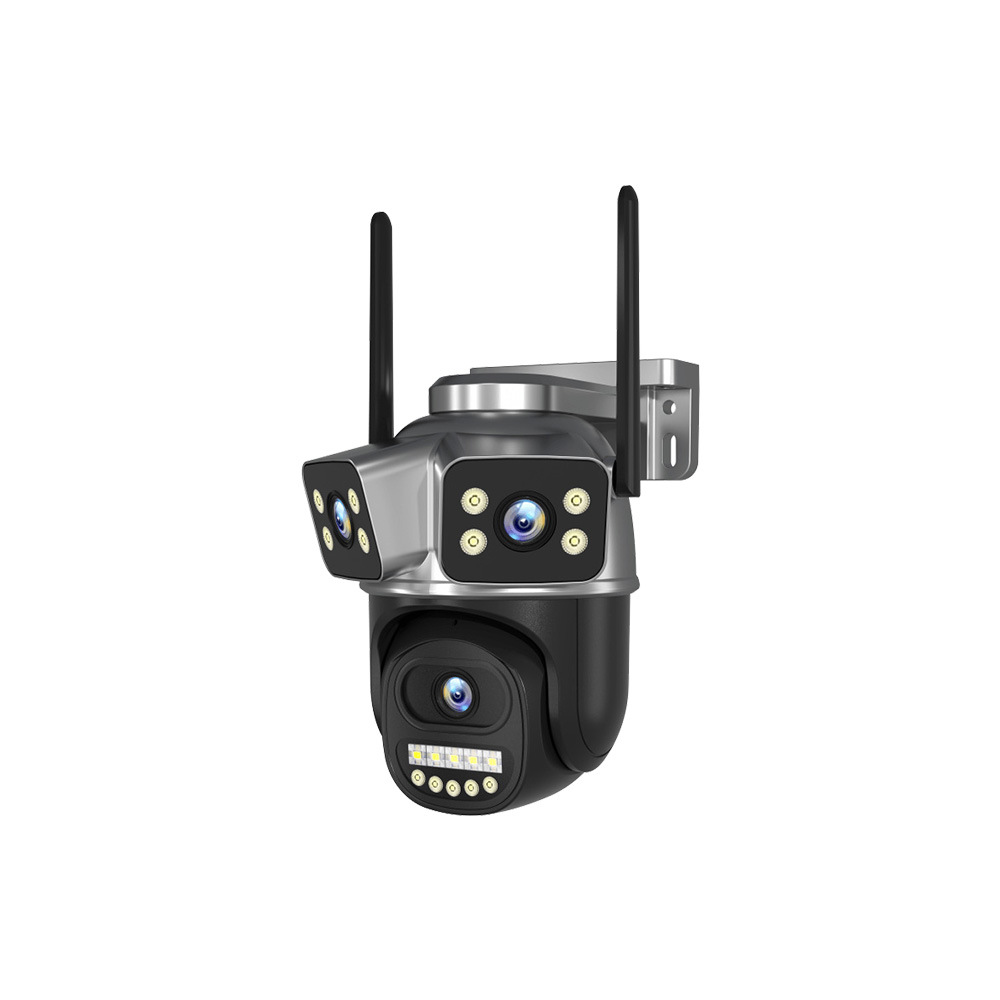 V380pro monitor de tres pantallas monitorea el hogar wifi exterior impermeable 360 panorámica gran angular cámara HD