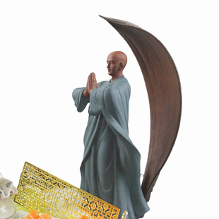 High-end decoration plate decoration seafood decoration leaf high-end decoration plate decoration monk artistic conception decoration plate decoration
