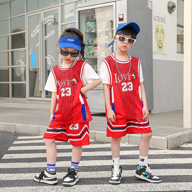 065 red basketball suit