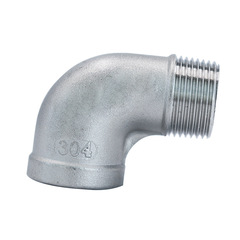 201/304/316L stainless steel investment casting inner and outer thread 90-degree elbow bend, inner thread to outer thread adapter