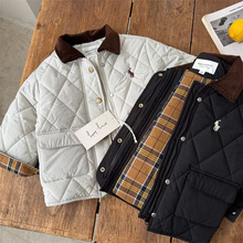 儿童棉服2025新款男童冬季外套撞色领宝宝棉衣外穿上衣厚一件代发