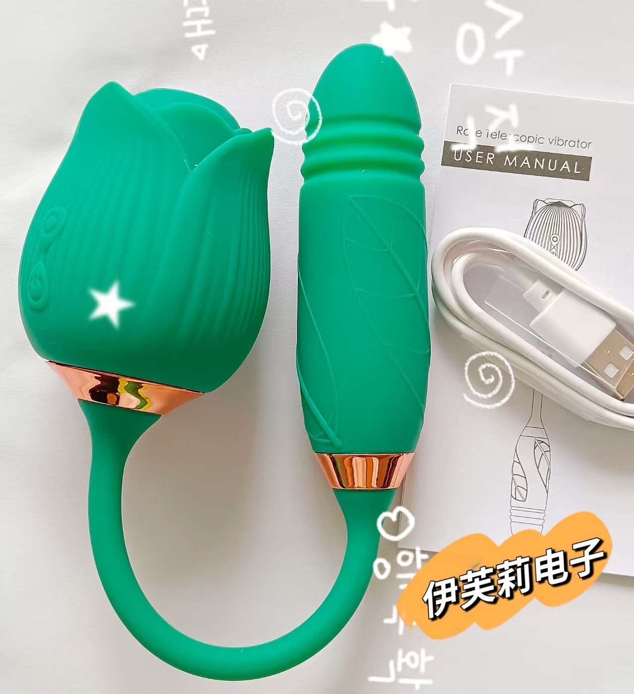 Rose lengua lamir huevo de 10 frecuencia doble cabeza vibrador femenino coquetear estimulación masturbador para adultos al por mayor